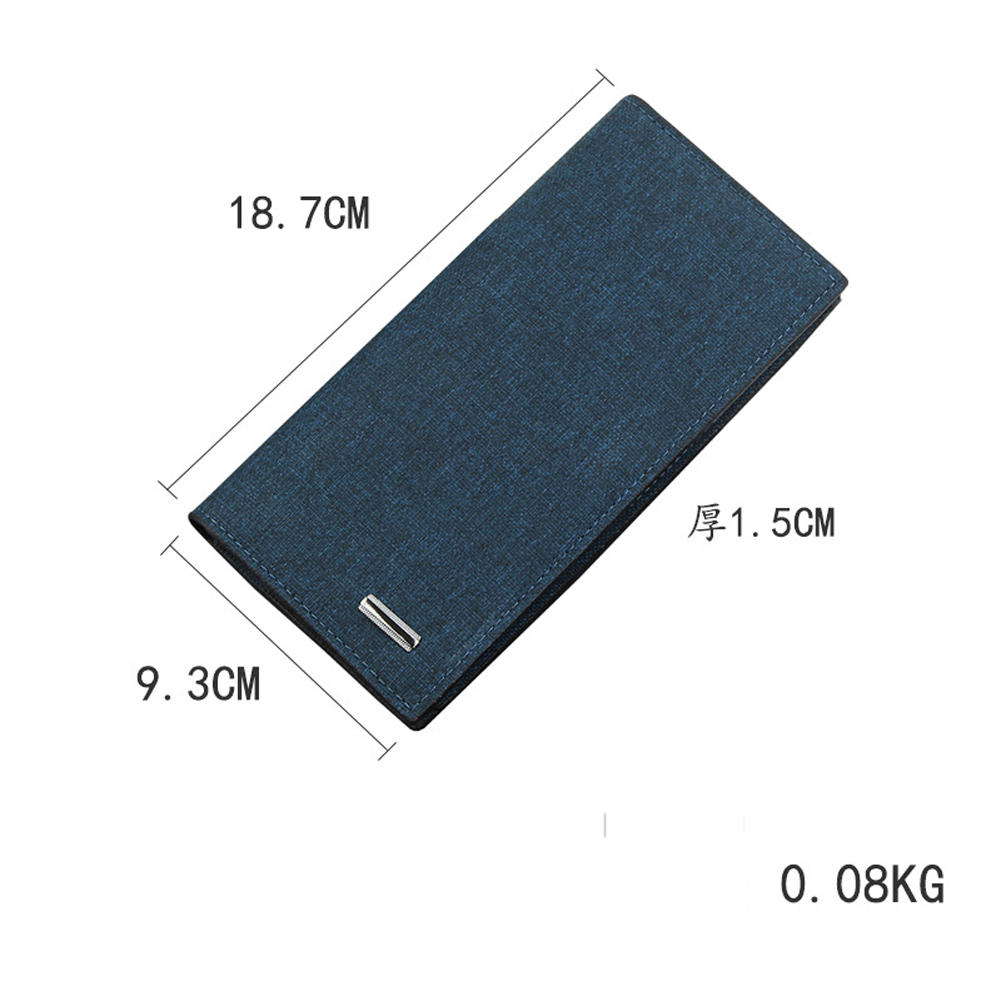 （New）Men Caual Canva Buine Wallet With Card lot Cloth Pattern Ultra trong titching Extra Capacity Long Wallet 1126 Perfect Gift. 