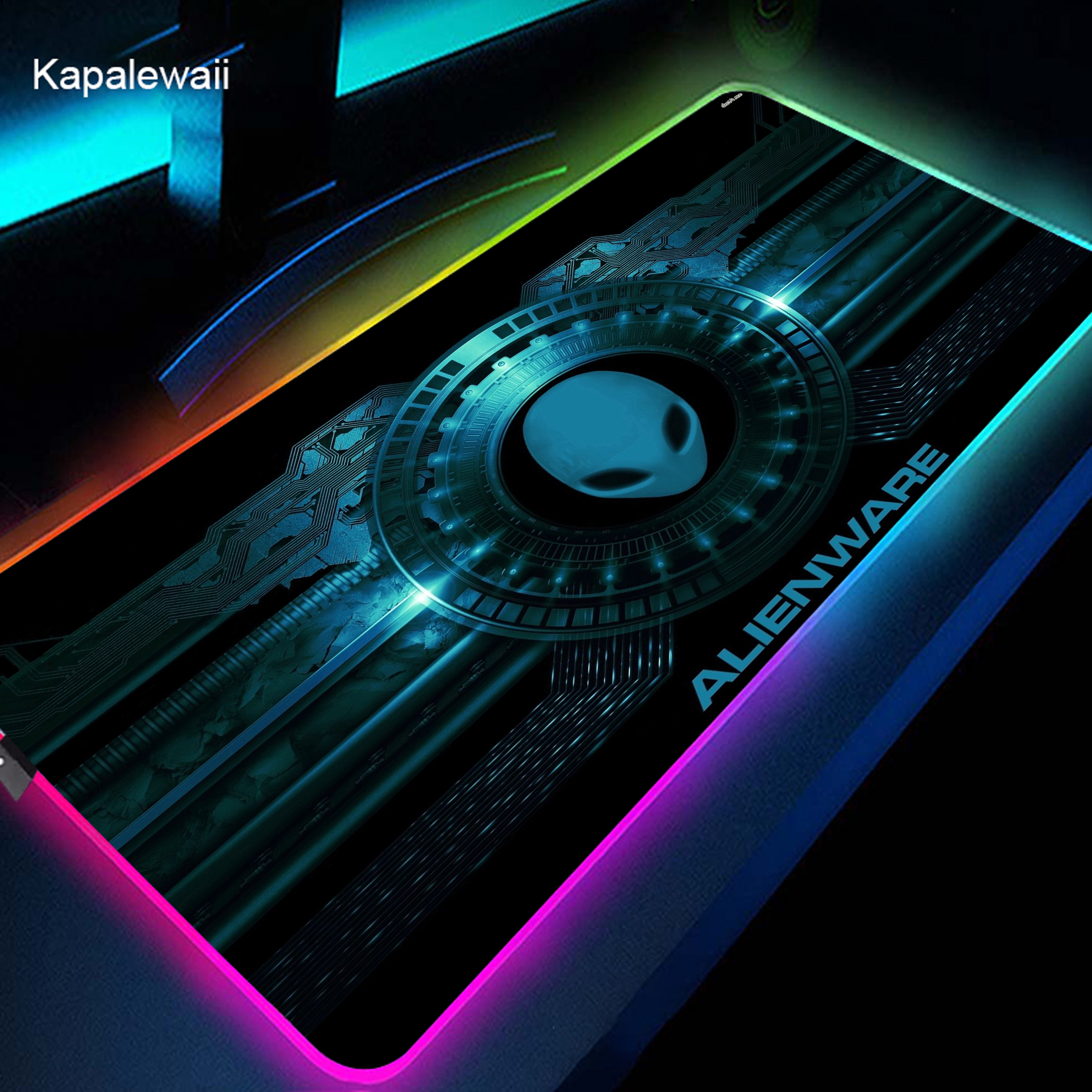 RGB Alienware Gaming Mouse Pad XXL Large PC Gamer Keyboard Desk Mat 900x400mm LED Computer Accessories Tapis De Souris Mousepad. 