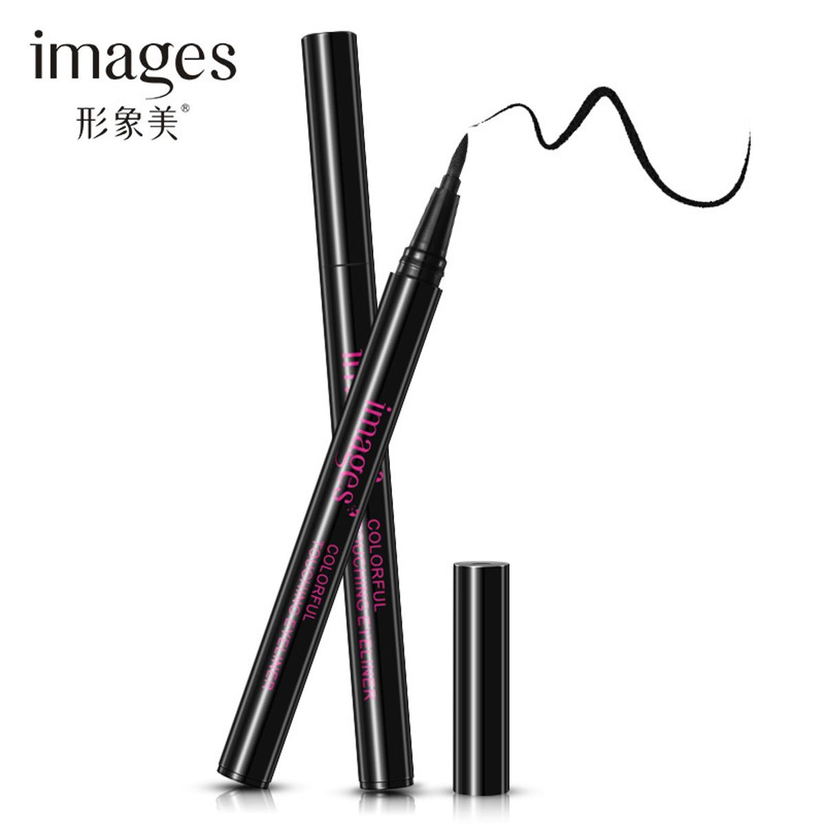 Images colorful dynamic eyeliner, black quick-drying eyeliner pen, sweat-proof and waterproof eyeliner
