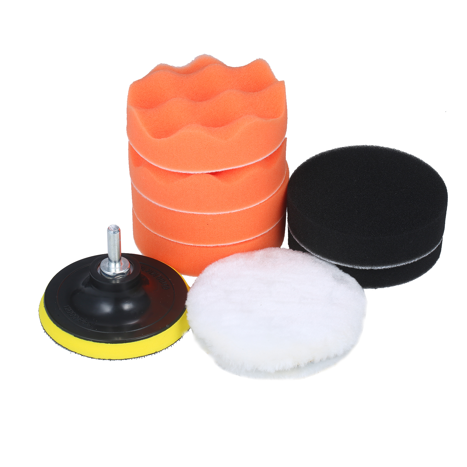KOGEEK 10pcs Polishing Pad Kit 4-inch Foam Buffing Pads with Waffle Foam Wool Pad Backing Plate for Angle Grinder Buffer Orbital Polisher Sander Rotary