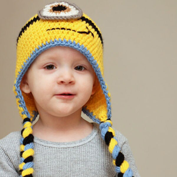 Girls Boys Hat Baby Minion Hat Crochet 