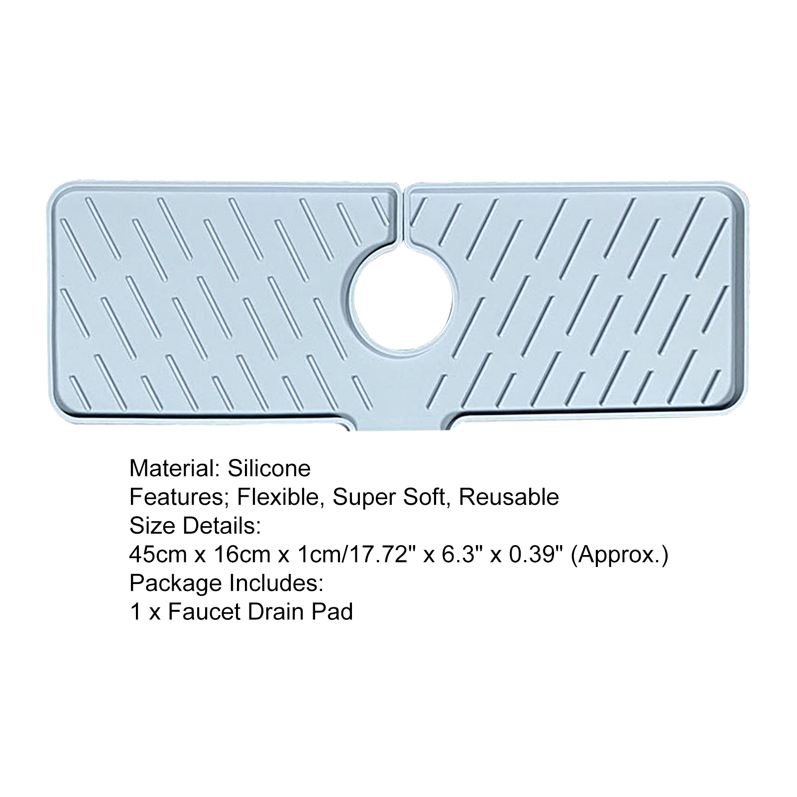 Faucet Drain Pad Quick Dry Water Splash Protective Mat Kitchen Sink Protector. 