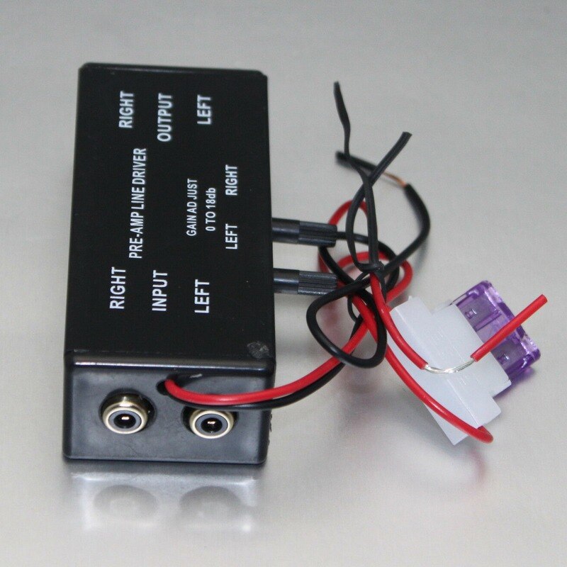 Black Rca Input/Output Adjustable Pac Turbo 1 Line Driver Signal Amplifier Booster Adapter for Car. 