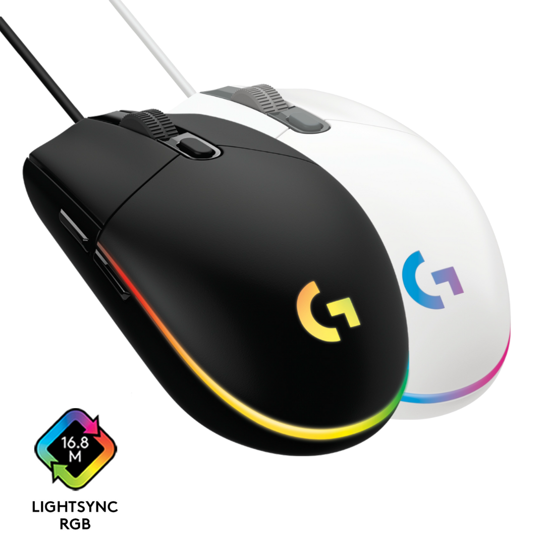 Logitech G102 Light Sync Gaming Mouse with Customizable RGB Lighting, 6 Programmable Buttons, Gaming Grade Sensor, 8 k dpi Tracking,16.8mn Color, Light Weight