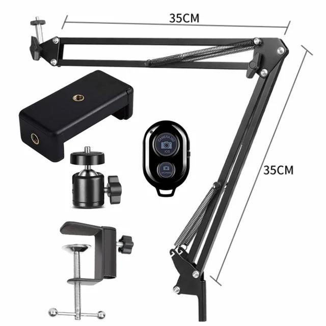 Flexible Arm Tripod For Phone Stand Table Folded Anchor 360° Rotation Online Desktop Laptop Video Live Overhead Shot Photography. 
