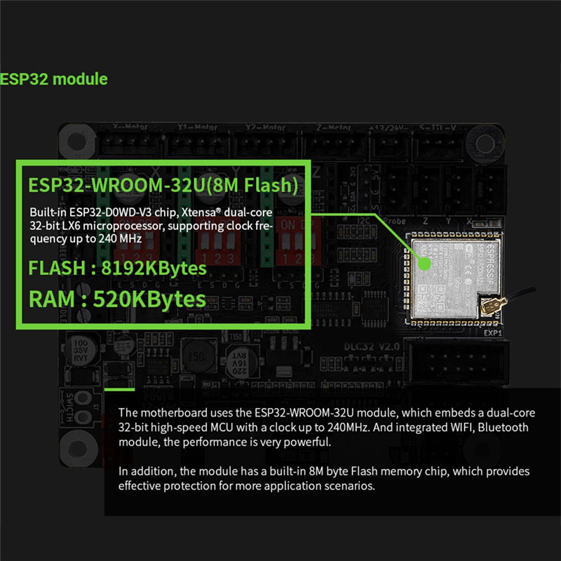 MKS DLC32 V2.1 32Bits Motherboard Offline ESP32 WiFi Controller for CNC Laser Engraving Machine. 