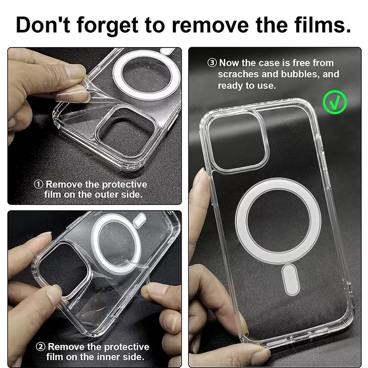 For iPhone 13 Pro Max Magsafe Magnetic Wireless Charging Case Clear Shockproof Soft Silicone Protect Back Cover. 