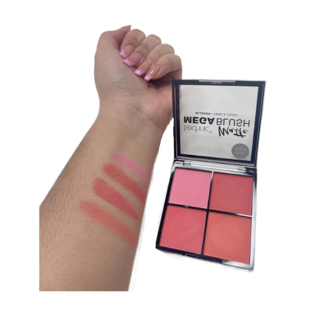 Technic Matte Mega Blush Palette - Highly Pigmented, 4 Colors, Long-Lasting 11.2g. 