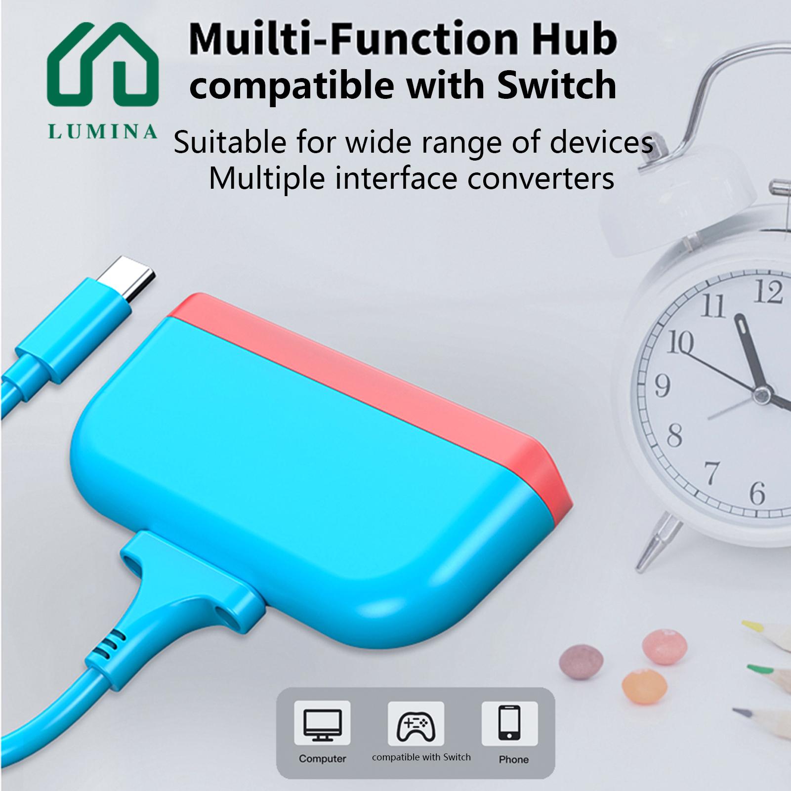 Lumina Docking Station rle Type-C to 4K HDMI-compatible USB 3.0 PD Hub Adapter. 