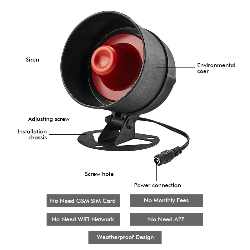 KERUI WIFI Security Alarm System Wireless Tuya Smart Home Outdoor Weather-Proof Siren Horn Window Door Sensors Motion Detector. 