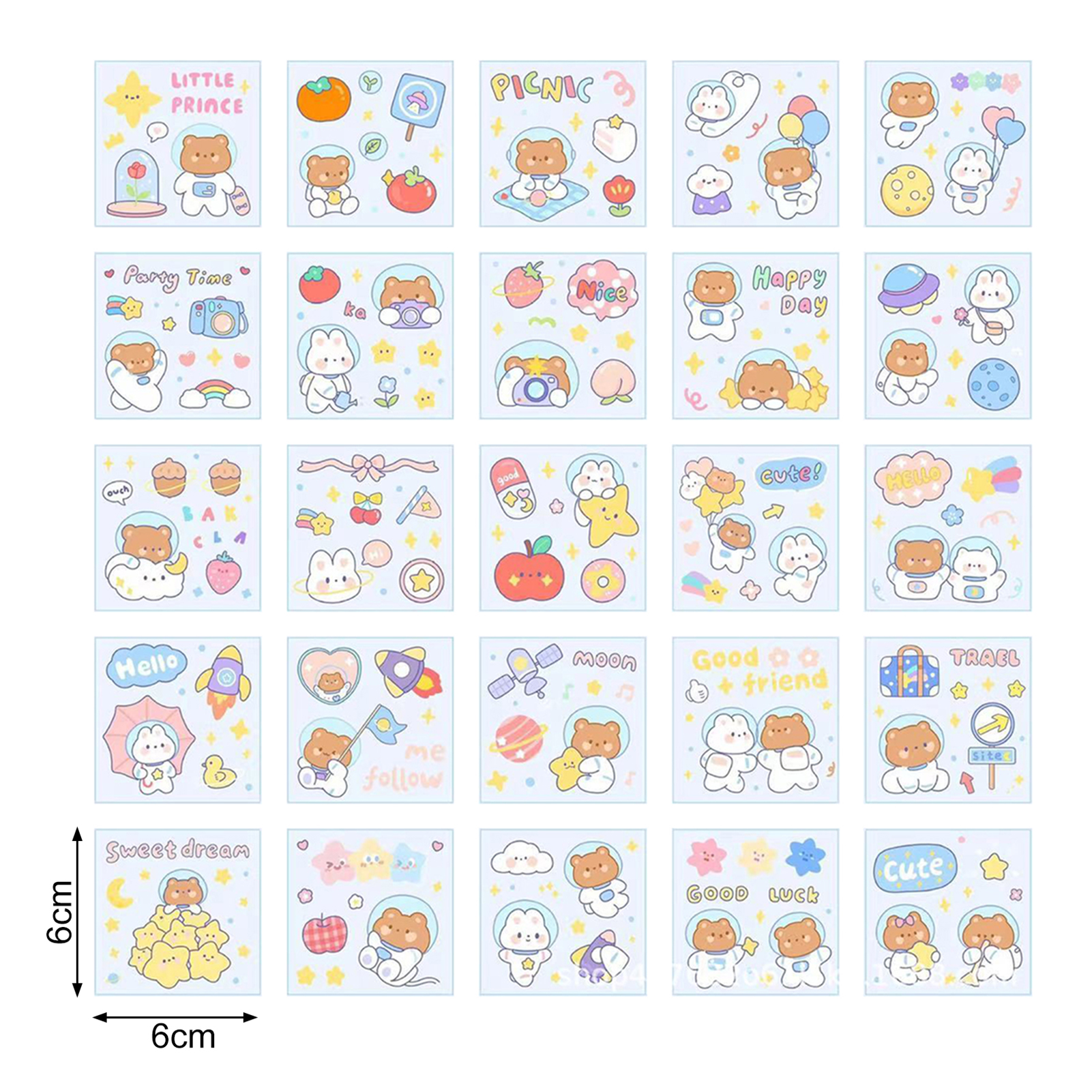 Easy to Remove Stickers 25pcs Cute Stickers Set High-definition Lovely Stickers for Girls Easy to Peel Stick Wide Application Southeast Asian Favorite Cartoon Stickers