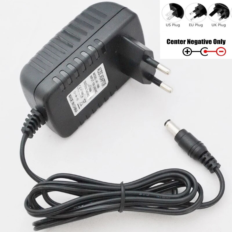 High quality AC/DC 9V 2A 2000mA 18W Switching Power Supply adapter Reverse Polarity Negative Inside 5.5mm x 2.1mm-2.5mm