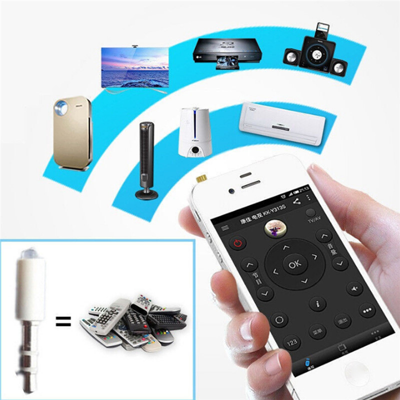 Universal 3.5mm Mobile Phone Smart Infrared IR Remote Control Jack For IOS/ Android Mini Intelligent Remote Control Plug. 