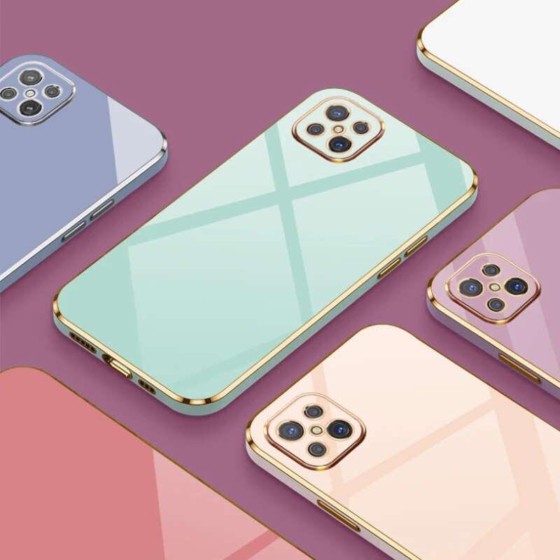 For Oppo Reno4z 5G Case OPPO Reno 4 Z Phone Case CPH2065 Case oppo reno4Z Reno4 z 5G Luxury Square Plating Shockproof Back Cover. 
