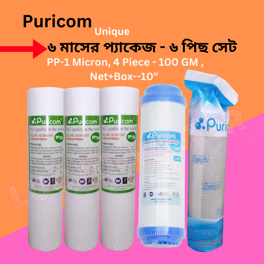 PP, GAC, CTO Filter ( 06 Pieces Set - 04 PP, 01 Net, 01 Box) (Puricom).. 