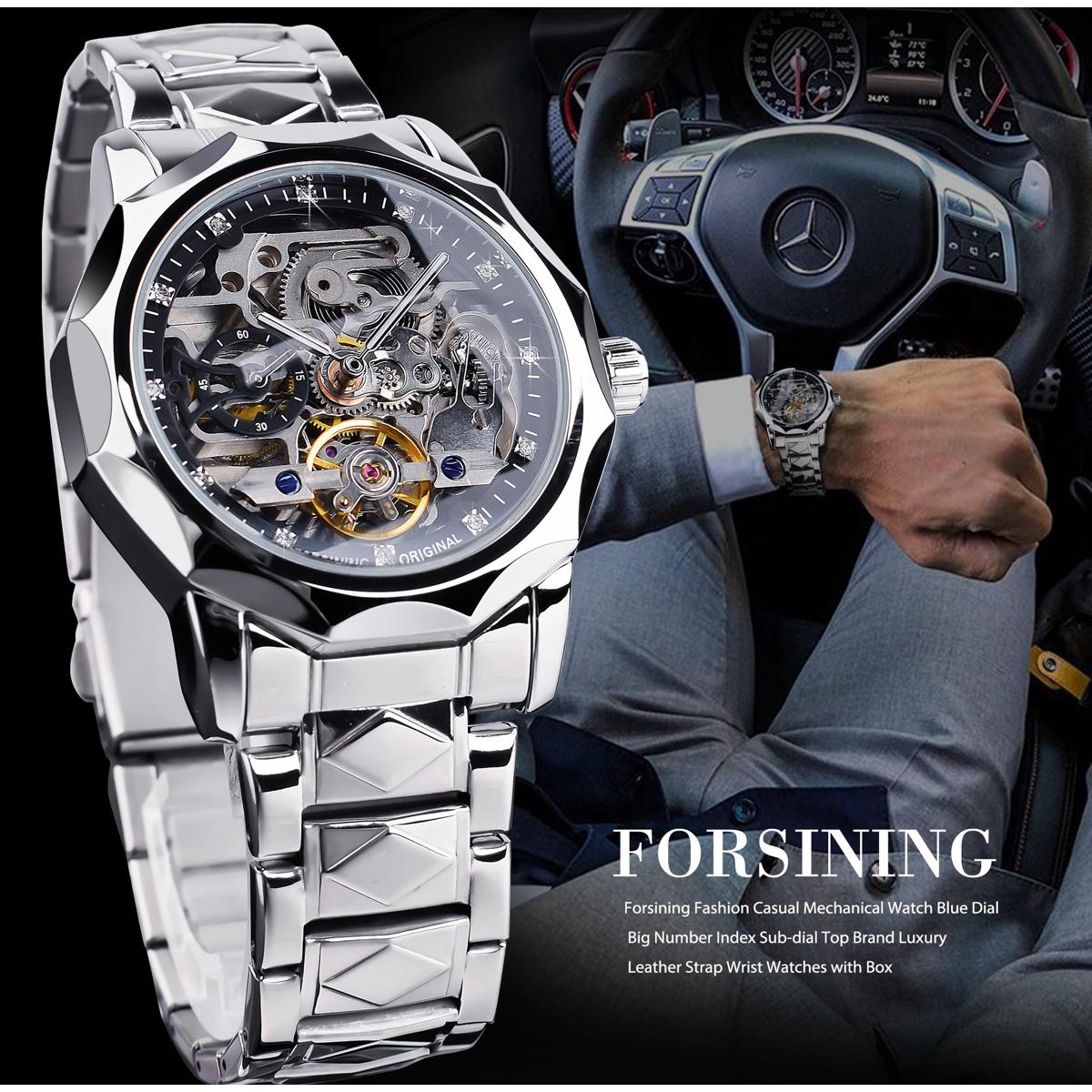 Forsining Luxury Automatic Tourbillon Diamond Outdoor Mens Mechanical Watch  Watch