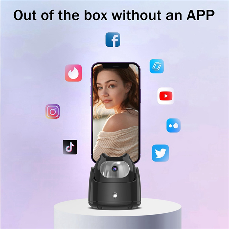 Automatic Face Tracking Gimbal Mobile Phone Holder 360° Rotation AI Face Recognition Phone Tripod for Vlog Video White. 
