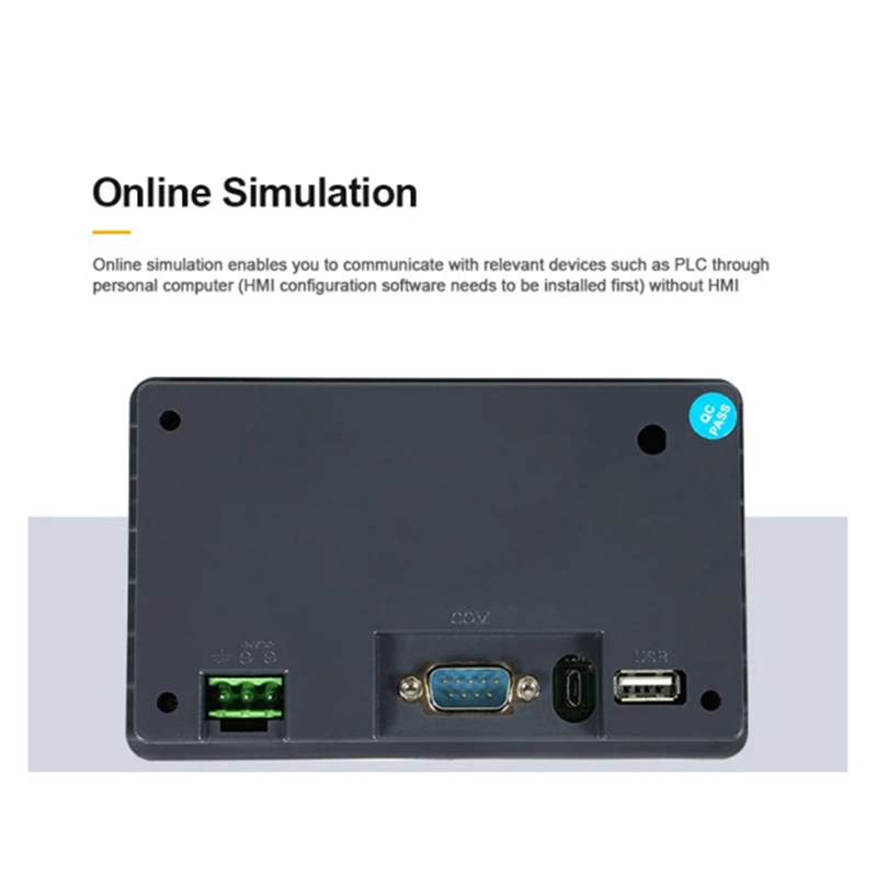 4.3Inch TFT LCD Touch Screen RS485 or 232 or 422 Communication DC10-30V HMI for Industrial Control PLC Programmable(C) Easy Install. 