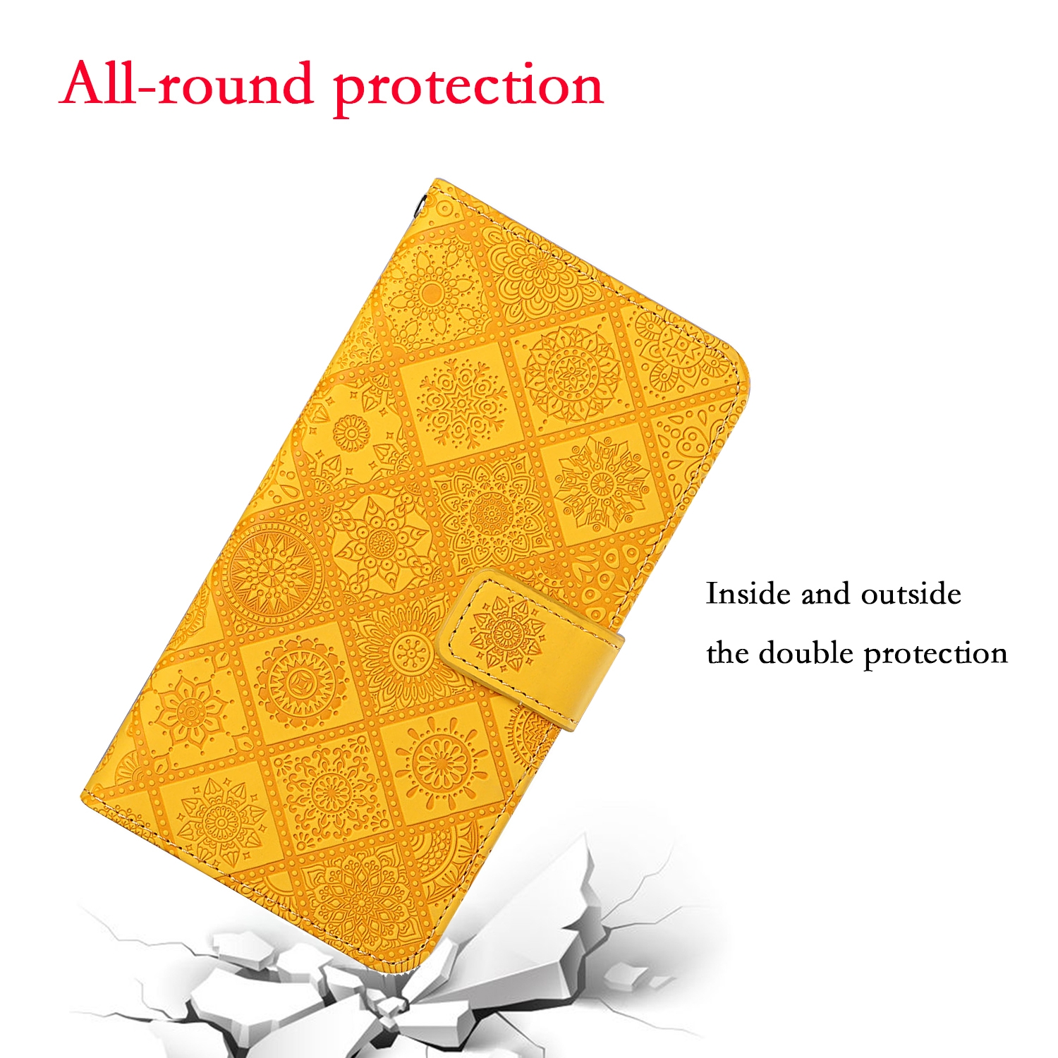 （COD)Ethnic Style Embossed Pattern Leather Phone Case For iPhone 15 Pro Max/iPhone 15 Pro/iPhone 15/iPhone 15 Plus. 