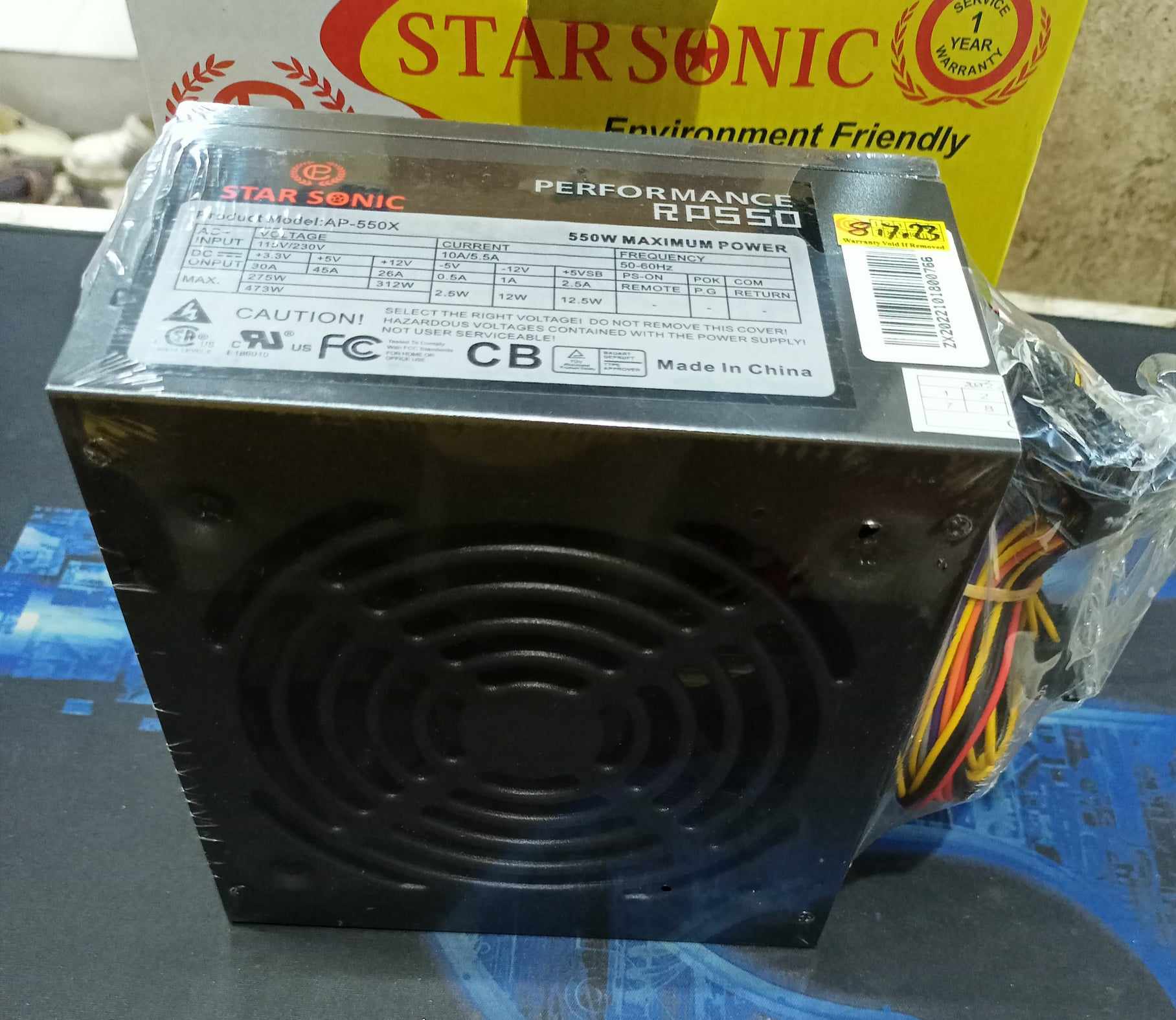 500W  ATX 12V Power Supply with Big Fan, Single Rail, with 1 Year Warranty. 