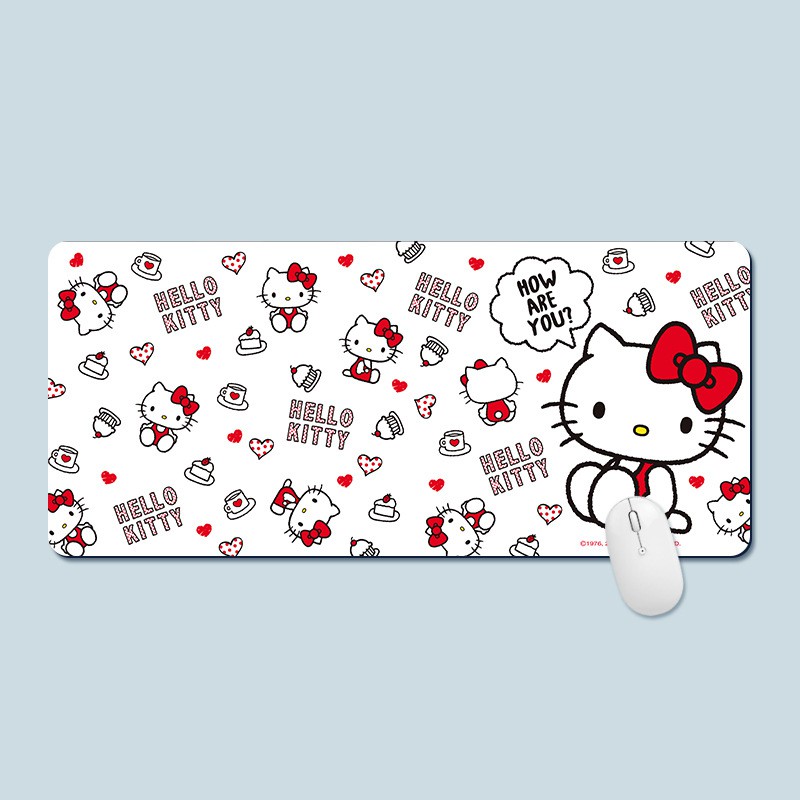 Cute Pink Mouse Pad for Hello Kitty Design with Big Size (60X30X0.2cm) Mousepad. 