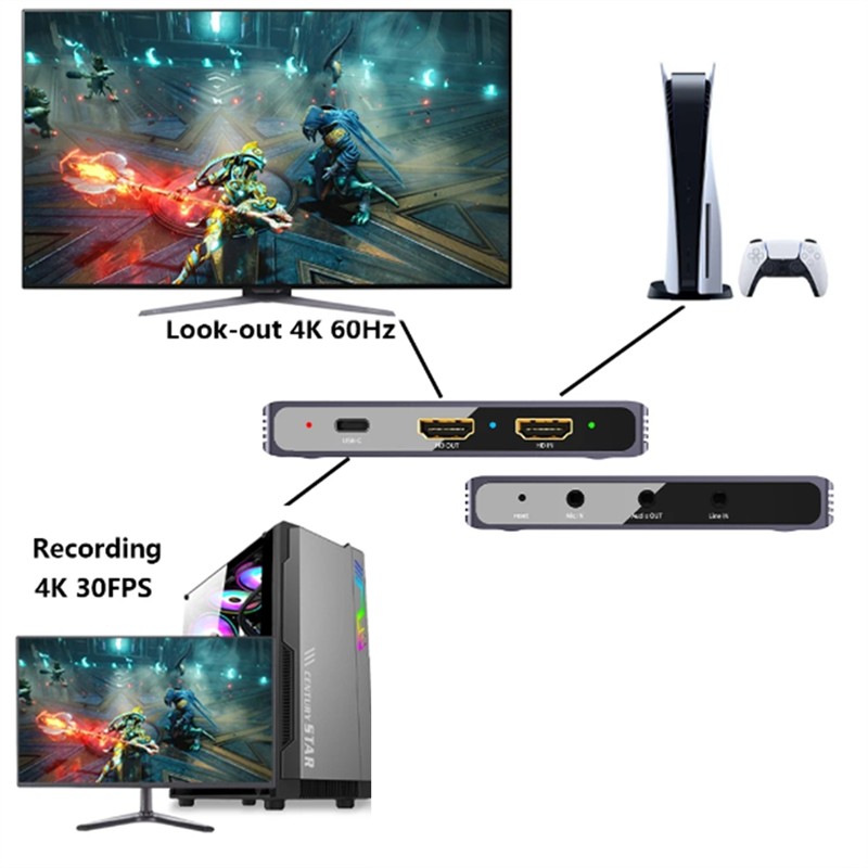 USB3.1 Video Capture Board IT9325TE Input 4K60Hz Output 4K30 1080P 120FPS SDR HDR for 5 Steaming Placa Easy to Use. 