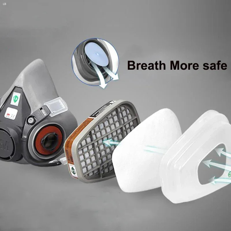 3M 6200 Gas Mask Gas-Proof Half Face Mask Series Combination Matched with 6001/2091/5n11 Filters Chemical Organic Protection. 