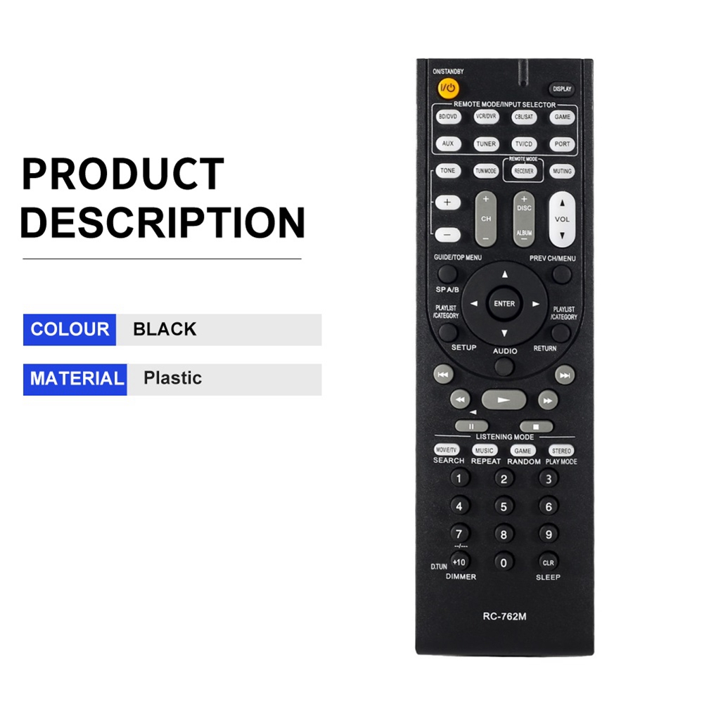 1 PCS Remote Control Accessories Parts for Onkyo AV Receiver HT-R380 HT-R290 HT-R390 HT-R538 TX-SR308 HT-S3400 HT-RC230. 