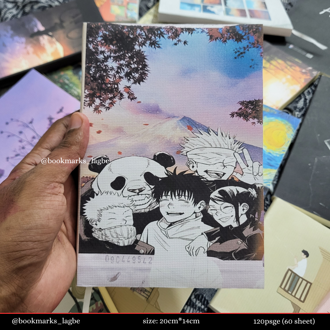 Jujutsu Kaisen Anime Notebook (blank pages,20cm/14cm size,120 pages). 