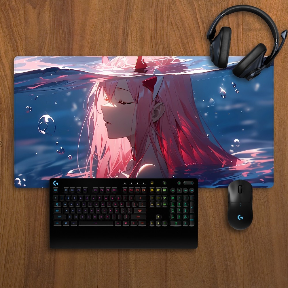 Zero Two Darling in the FranXX Mousepad Non-slip Lockedge Office Student Gaming Thickened Large Writing Pad Cushion. 
