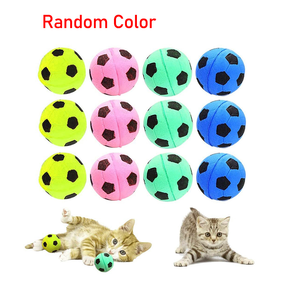 12Pcs Foam Soccer Balls Toy for Cat Soft Foam Balls for Noiseless Pet Bouncy Interactive Ball Toys. 