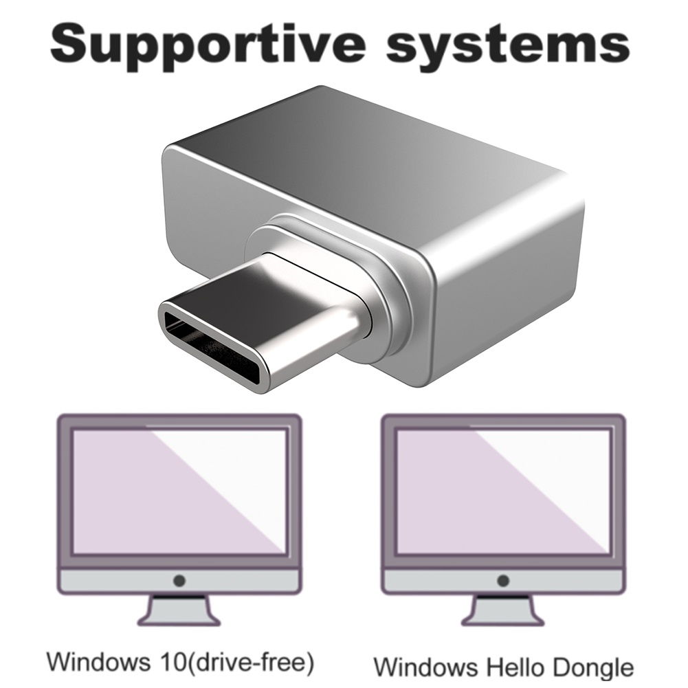 Type-C Biometric Scanner Laptop PC Zinc Alloy Biometric Scanner Padlock USB Fingerprint Reader Module Device for Windows 7/10/11. 