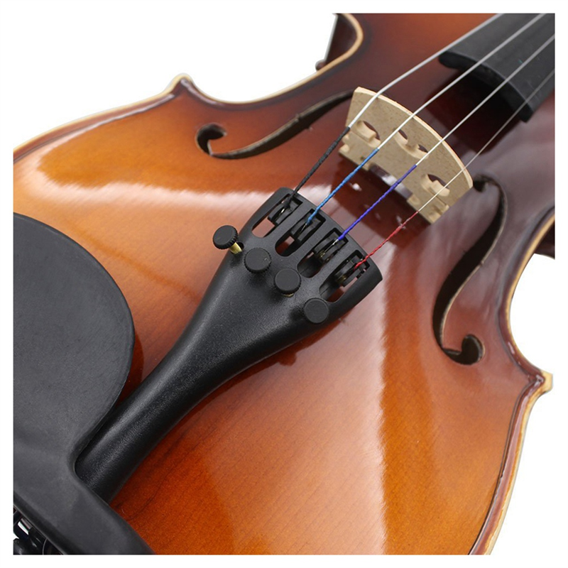 5X 3/4 4/4 Violin Fiddle Tailpiece Hill Style with 5Pcs Tailgut Tailcord 4 Fine Tuners Aluminum Alloy Strong