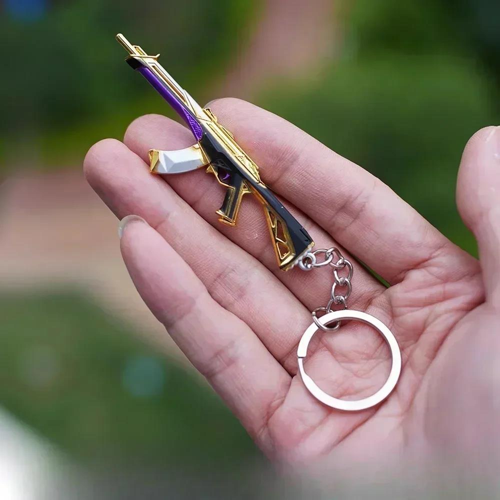 Valorant Keychains Set Reaver Karambit Knife Vandal Metal Game Peripheral Metal Model Keychains Pendant Gifts Toys. 