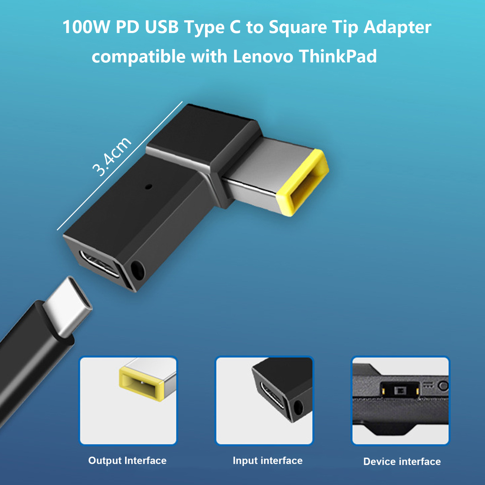 【DIV MALL】（NEW）Charging Connector Convenient Type-C to Square Plug PD Adapter. 