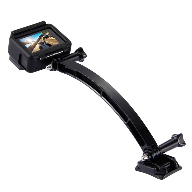 Helmet Arm Kit for GoPro Extendable Pole Curved Flat Adhesive Mount Buckles for Go Pro Hero 7 6 5 4 3+ SJCAM EKEN Xiaoyi Yi Cam. 