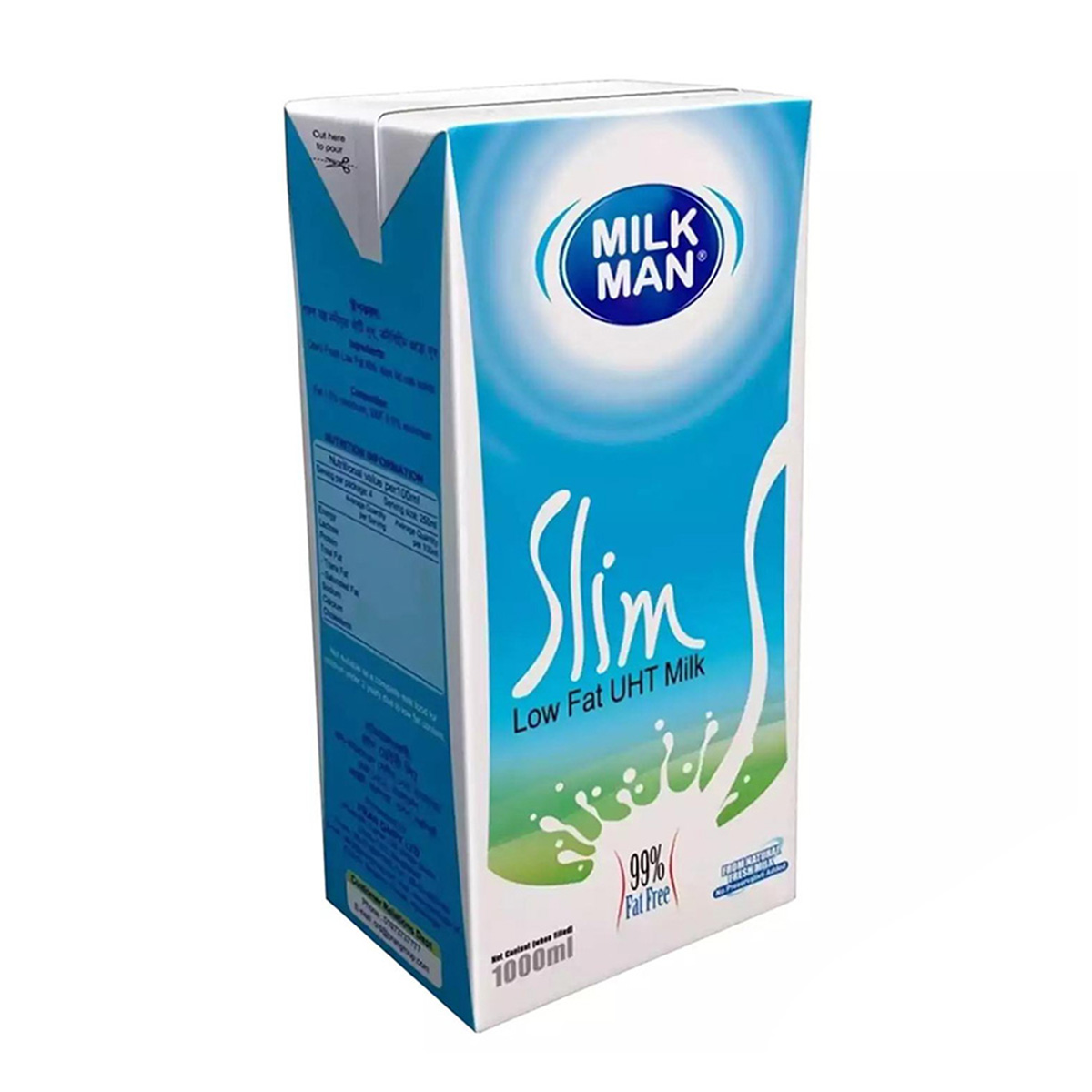 Pran Milkman Slim Low Fat UHT Milk - 1000ml