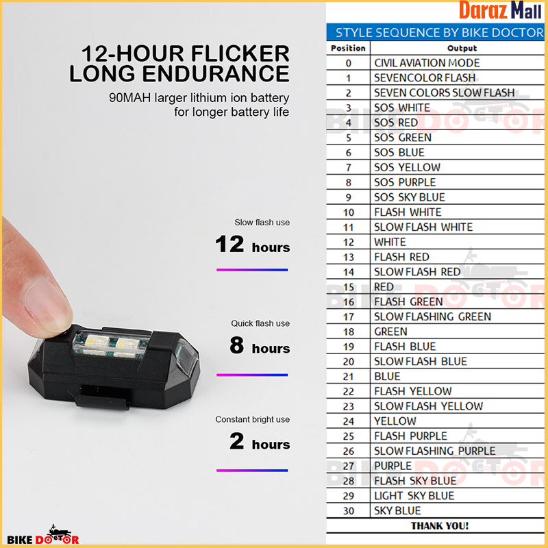 7 color Blinking LED Light for Drone, Motorcycle & Car (Made in China). 