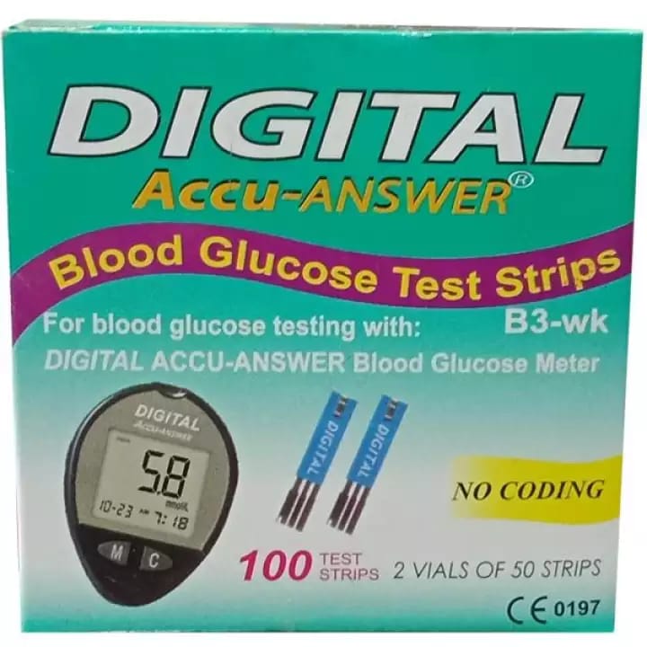 Digital Accu Answer Blood Glucose Monitor Only 50pcs Strips. 