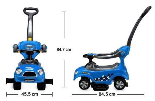 NEW Plastic and Steel Push Car - Blue