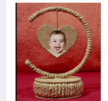 Photo Frame making with Cardboard 10" and Jute Burlap | DIY Handmade Photo Frame decoration | Photo frame decoration, Cardboard photo frame, Handmade photo frames