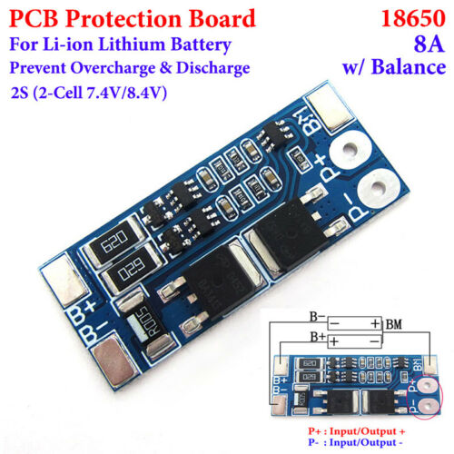 20Pcs- HX-2S-D01 2S 8A BMS Battery Protection Board 2S 8A 7.4V 8.4V 18650 AA AAA Lipo Li-ion Lithium Battery BMS Chargers Protection Module Batteries Management System. 