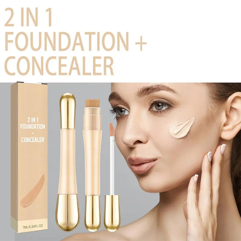 JAYSUING 2-in-1 Double Head Concealer Remove Spot Black Makeup High Acne Mark Coverage Eye Makeup Face Invisible Correction U7L1. 