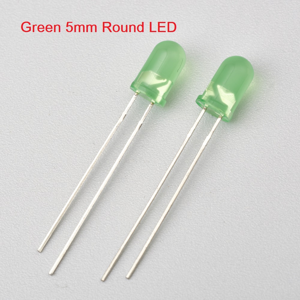 50Pcs-5mm Colorful GREEN LED 5mm Round LED Light Emitting Diode Basic Green Light Bulbs For Electronics Project Indicator Front Panels LED Light DIY - Rgb Light. 