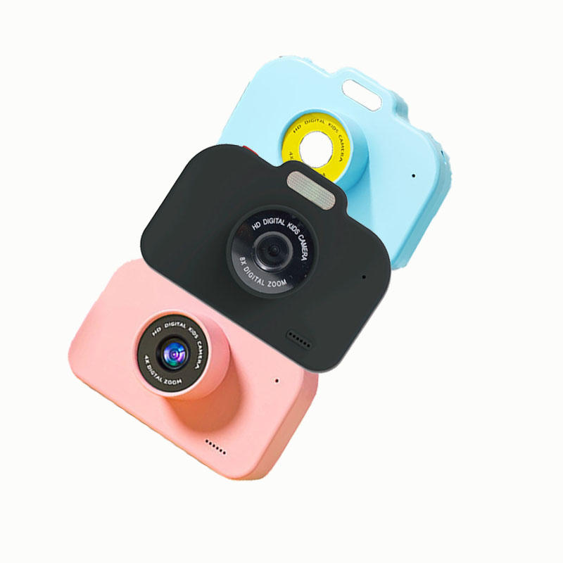 X2D Children's Toy 3C Camera Flash Mini SLR Digital Pink Blue Cartoon Animation ABS Environmentally Friendly Material Type-c. 