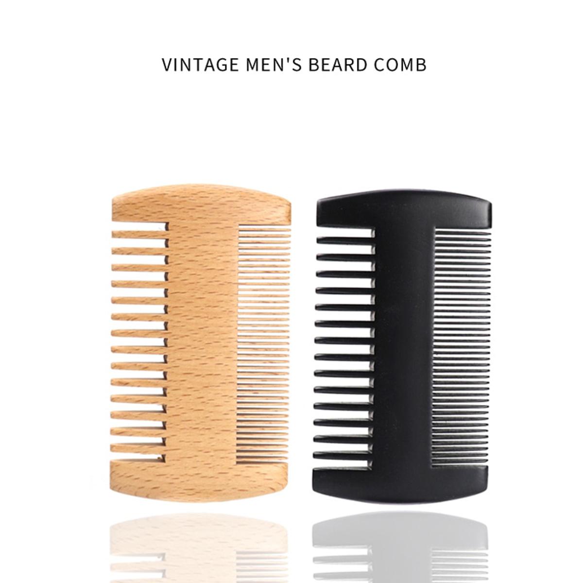 【DM bag factory Store】High-End Custom Beard Comb Wooden Mustaches Comb Big Comb Double Side Pocket Comb
