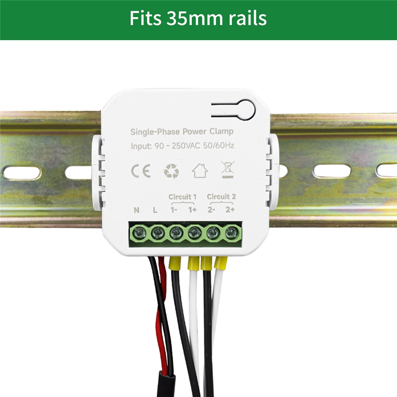 Tuya Smart WiFi Energy Meter 80A with Current Transformer Clamp KWh Power Monitor Electricity Statistics 90- 250V(1CT). 