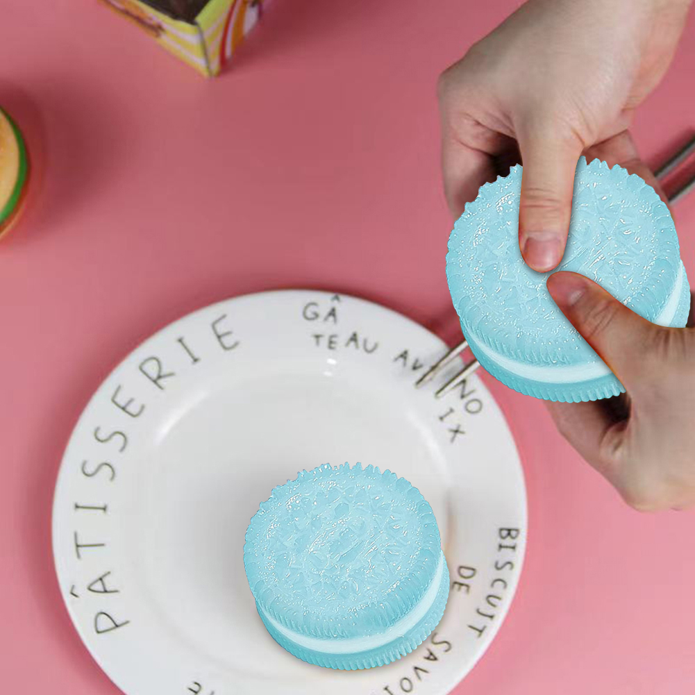 1Pc Mini Handmade Silicone Round Cookies Stress Relief Squishy Toy Mochi Taba Squishy New Fidget Toy Biscuit Pinching Toy. 