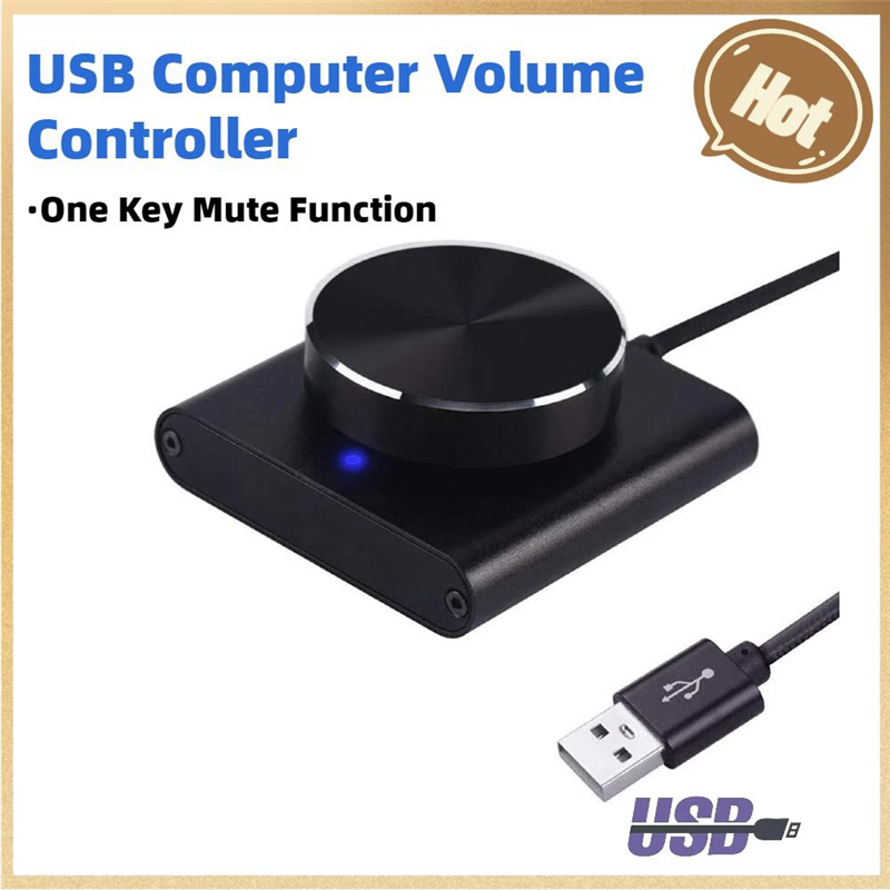 USB Volume Control Lossless PC Computer Speaker Volume Controller Knob Adjuster Digital Control with One Key Mute, Fine Workmanship. 