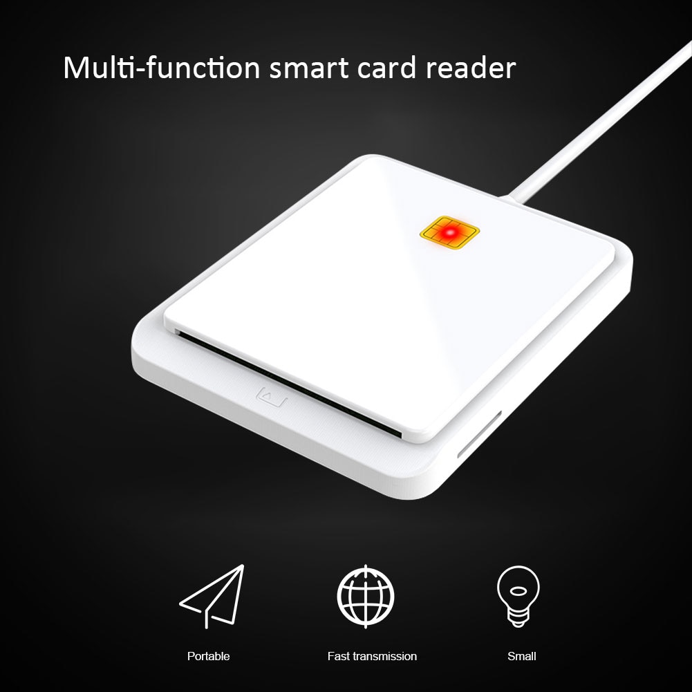 USB 2.0 Smart Card Reader Memory for ID Bank SIM CAC ID Card Cloner Connector Adapter for Windows XP Windows 7/8/8.1/10. 
